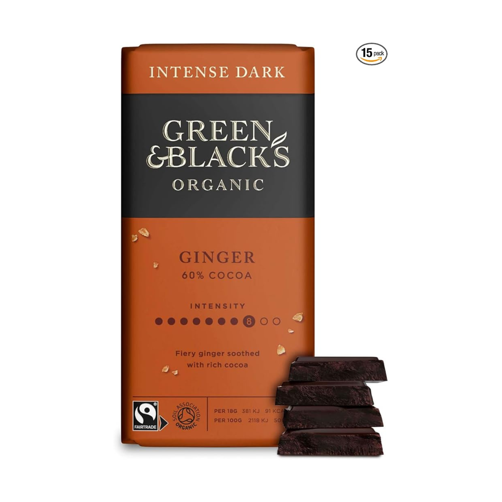 Untitled design - 2025-08-22T152005.786 Green & Black's Organic Ginger Dark Chocolate Bar 90g - Image 1