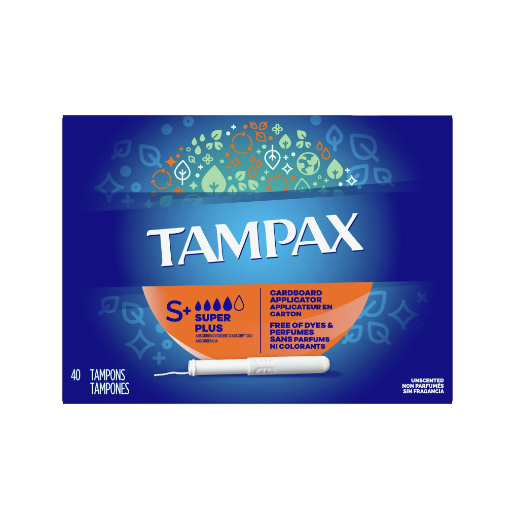 Untitled design (80) Tampax Backup Protection Super Plus Unscented Tampons, 40-Pack - Image 1