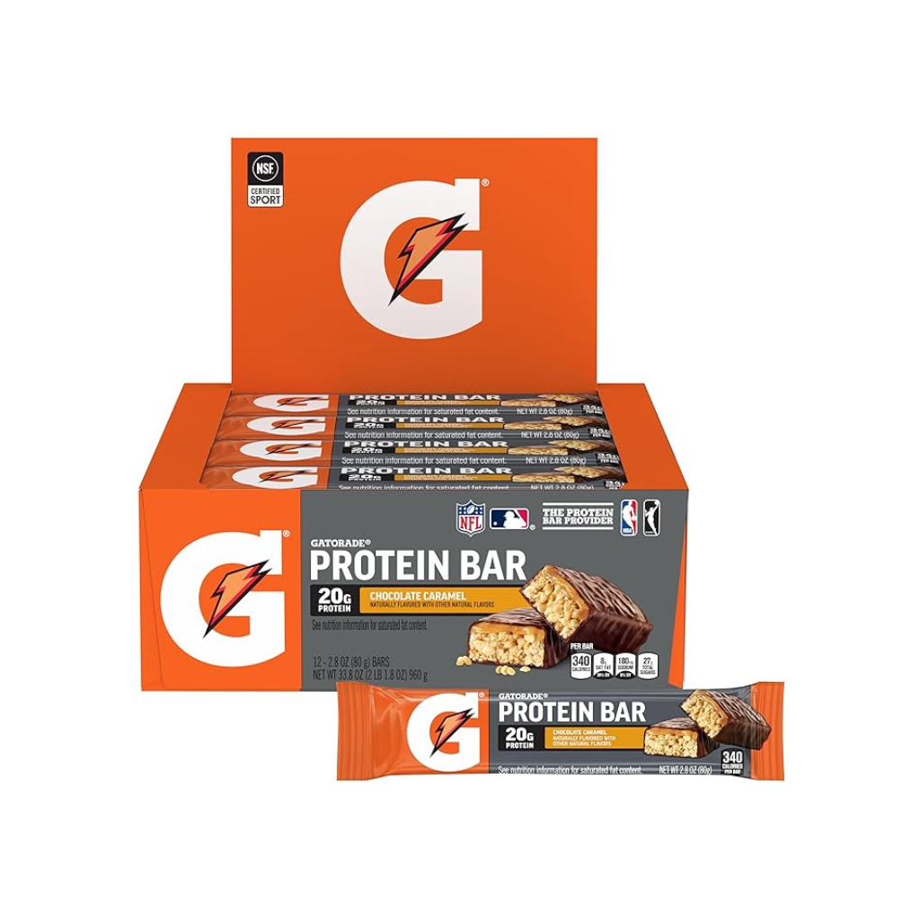 Untitled design (82) Gatorade Whey Protein Bars, Chocolate Caramel,12 Count (Pack of 1) - Image 1