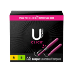 U by Kotex Click Compact Multipack Tampons, Regular/Super, Unscented, 45 Count