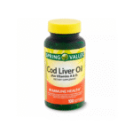 Spring Valley Cod Liver Oil plus Vitamins A & D3 Immune Health Dietary Supplement Softgels, 100 Count