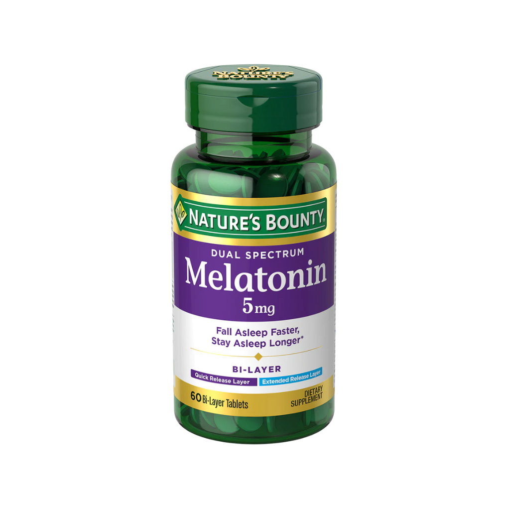 Untitled design (97) Nature's Bounty Dual Spectrum Melatonin 5 mg 60 Tabs - Image 1