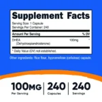 Nutricost DHEA 100mg, 240 Capsules - Gluten Free, Soy Free, Non-GMO, Supplement - Image 3