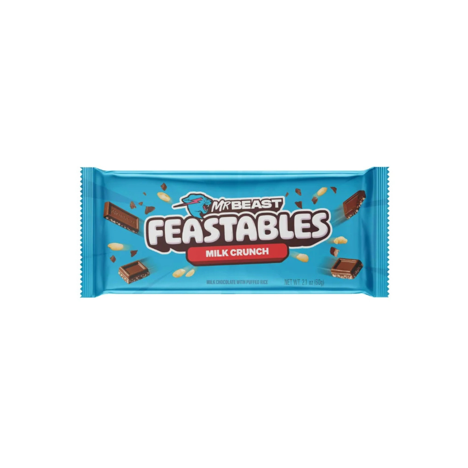 Untitled design - 2025-08-22T155615.738 Feastables MrBeast Milk Chocolate Crunch Bar, 2.1 oz (60g), 1 Count - Image 1