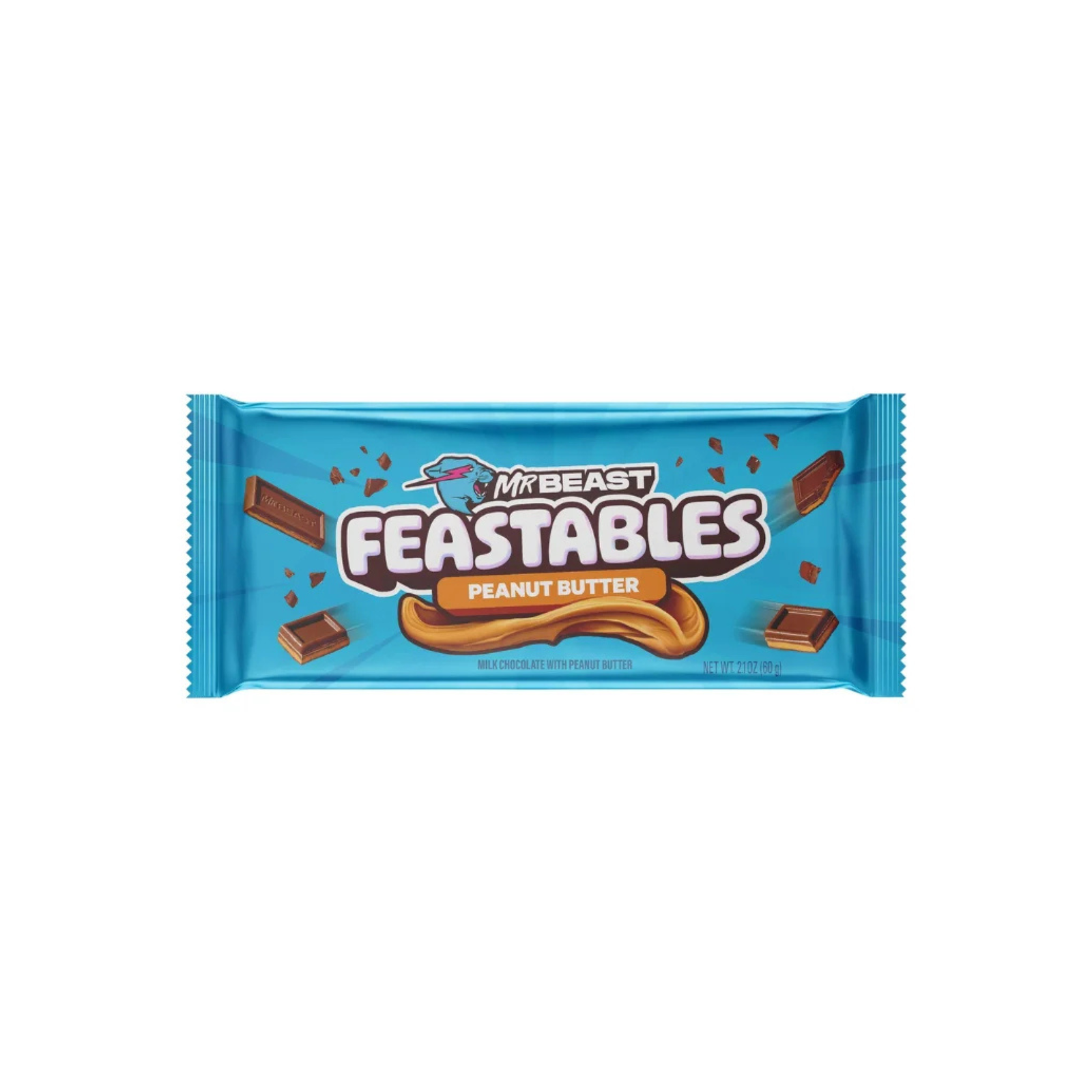 Untitled design - 2025-08-22T160324.732 Feastables MrBeast Peanut Butter Chocolate Bar, 2.1 oz (60g), 1 Count - Image 1