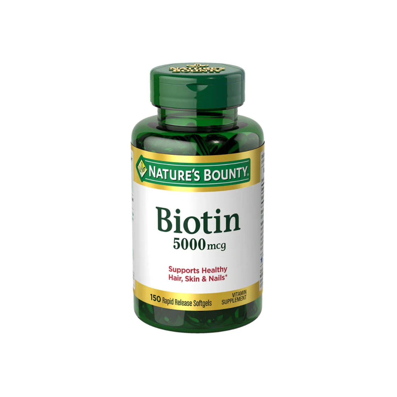 Untitled design - 2025-08-22T160925.721 Nature's Bounty Biotin Softgels, 5,000 mcg, 150 Ct - Image 1