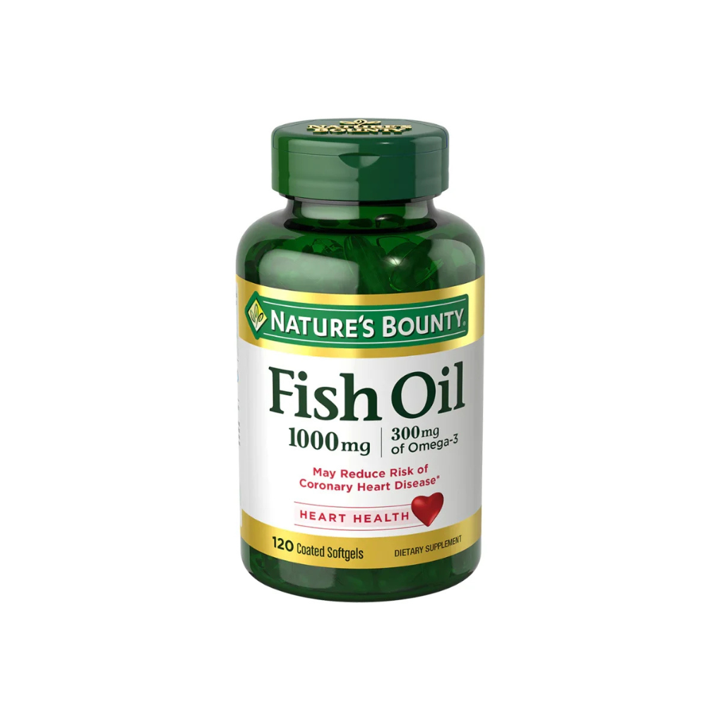 Untitled design - 2025-08-24T172240.442 Nature's Bounty Fish Oil With Omega 3 Softgels, 1000 Mg, 120 Ct - Image 1