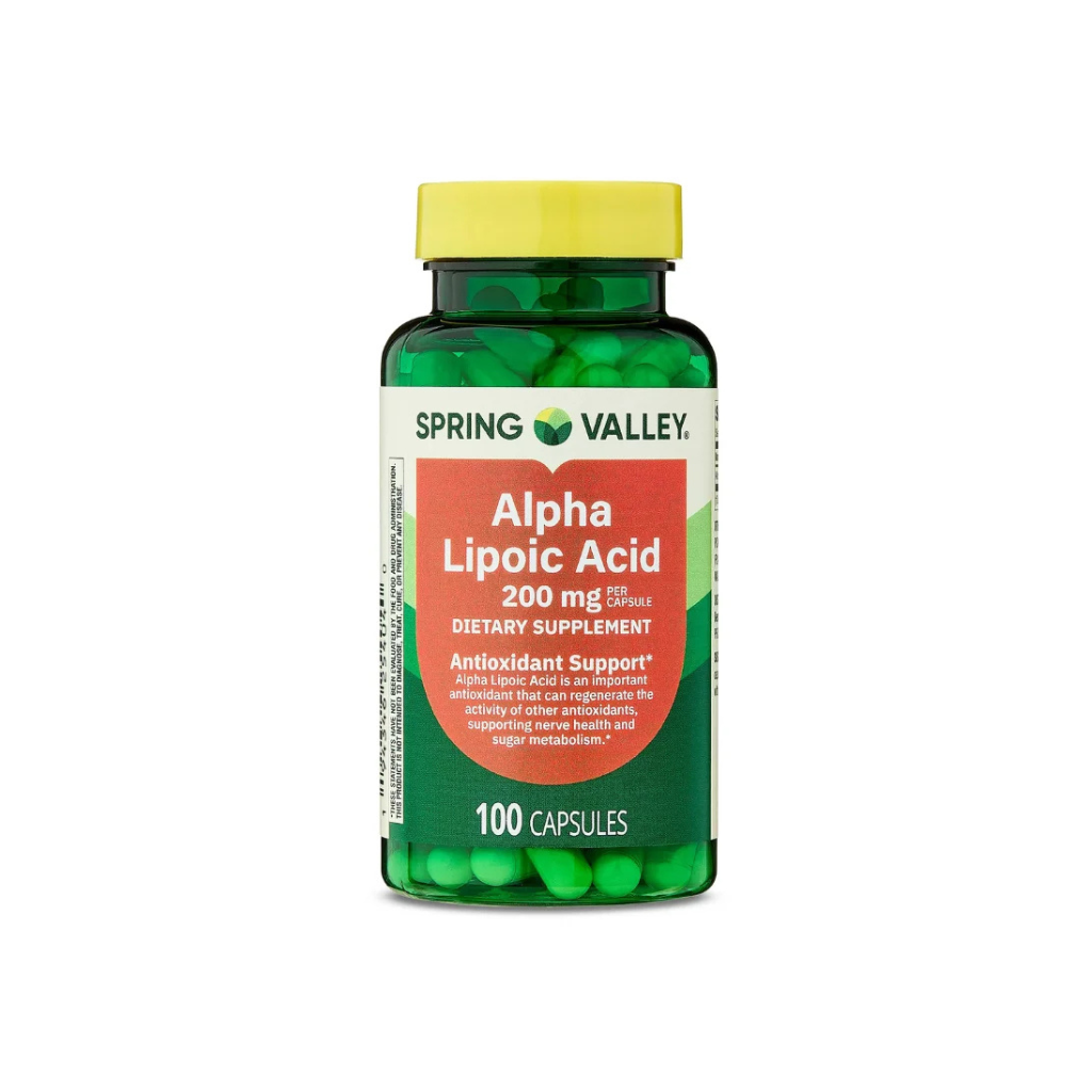 Untitled design - 2025-08-24T174951.088 Spring Valley Alpha Lipoic Acid, Antioxidant Support, Dietary Supplement, 200mg Capsule, 100 Count - Image 1
