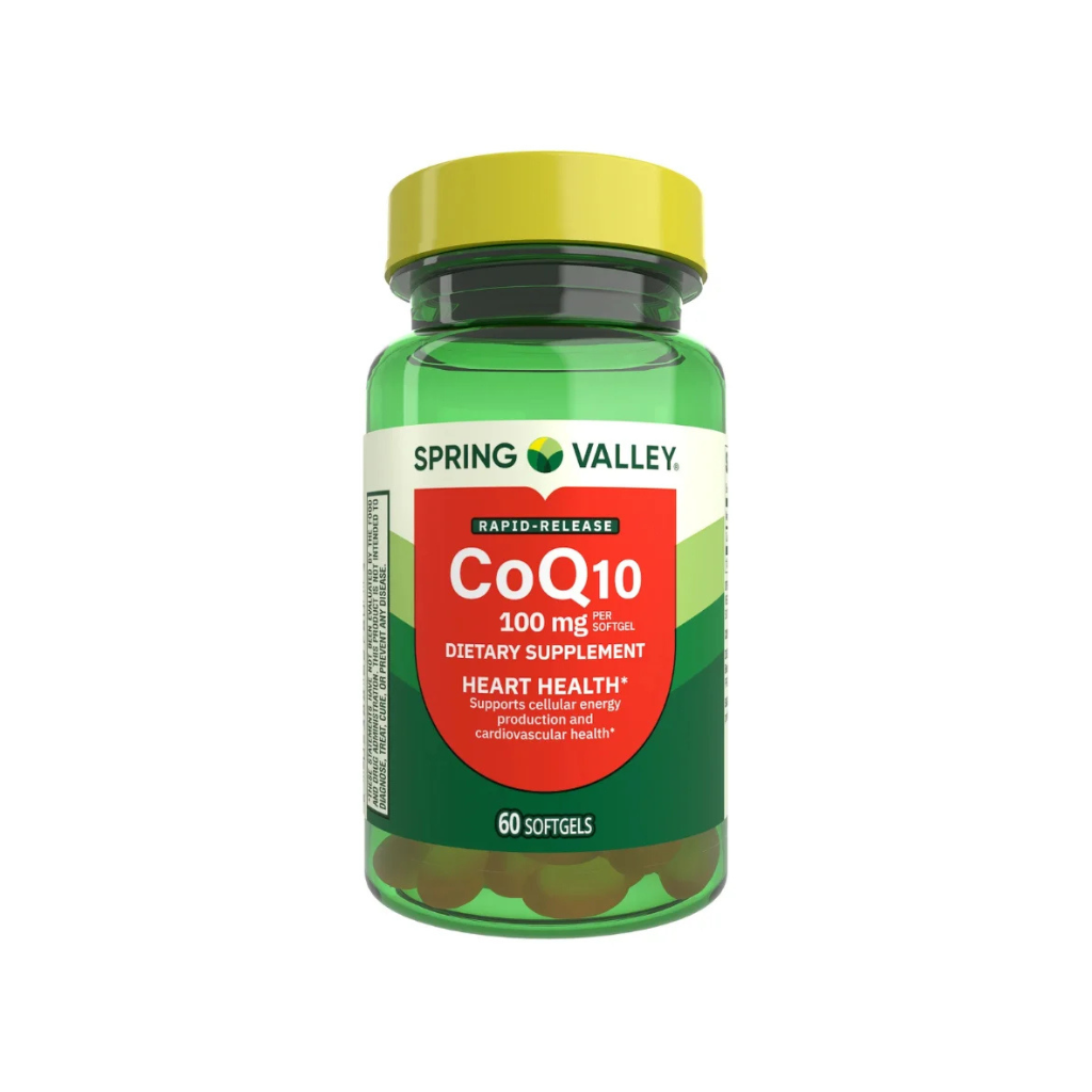 Untitled design - 2025-08-24T175401.270 Spring Valley Rapid-Release CoQ10 Heart Health Dietary Supplement Softgels, 100 mg, 60 Count - Image 1