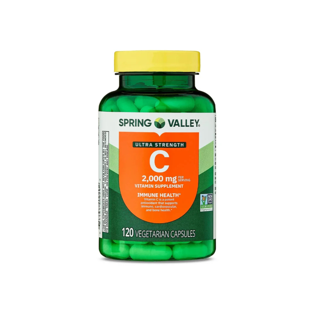 Untitled design - 2025-08-24T175604.240 Spring Valley Ultra Strength Vitamin C Capsules Dietary Supplement, 2,000 mg, 120 Count - Image 1
