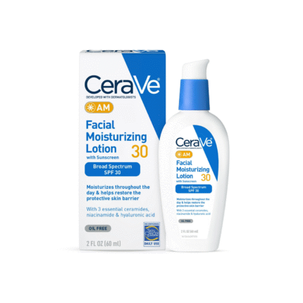 CeraVe AM Facial Moisturizing Lotion with SPF 30, Oil-Free Face Moisturizer with SPF, Formulated with Hyaluronic Acid, Niacinamide & Ceramides, Non-Comedogenic, Broad Spectrum Sunscreen, 3 Ounce
