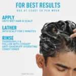 CeraVe Hydrating Anti Dandruff Shampoo Sulfate Free & Color Safe Itchy Scalp Treatment 355ml - Image 4