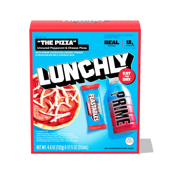 x Lunchly Meal Kit, Pizza Party with Feastables Chocolate and Prime Hydration - Image 1