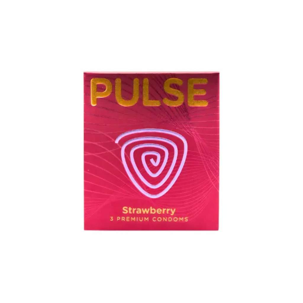 Untitled design (14) PULSE STRAWBERRY 3PREMIUM CONDOMS - Image 1