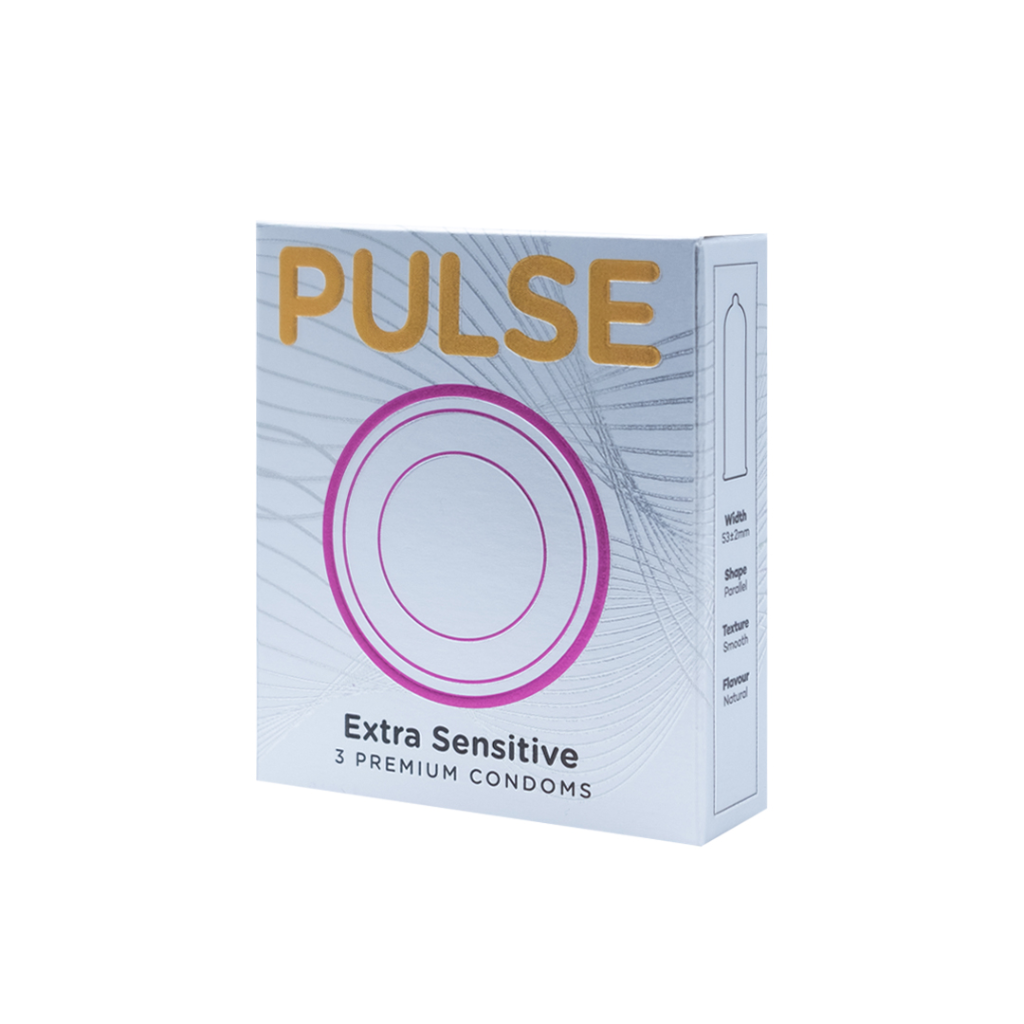 Untitled design (15) Condoms- Extra Sensitive by Pulse - 3 Condom Pack - Image 1