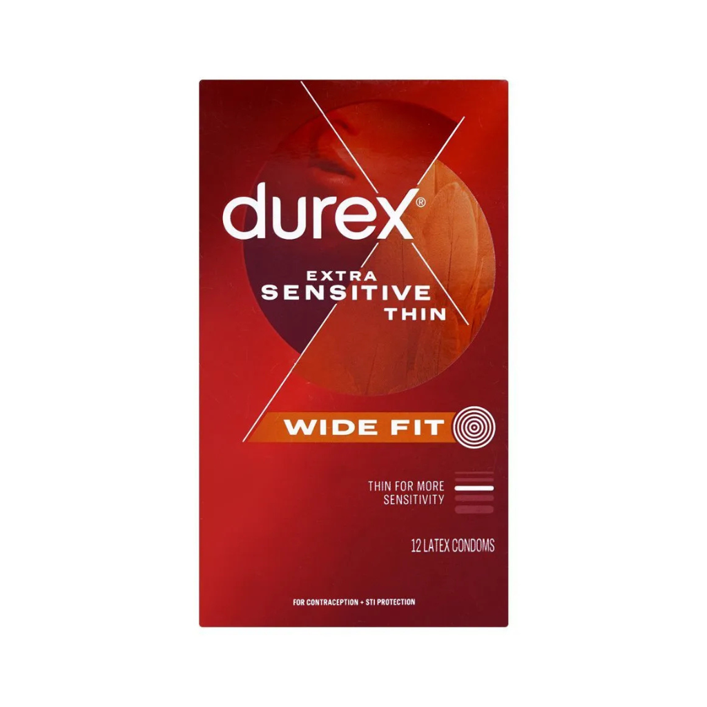 Untitled design (9) Durex Extra Sensitive Thin Wide Fit Condom 12-Pack - Image 1
